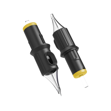 Box mit 20 Ghost Black Nadelmodulen - Round Shader Long Taper