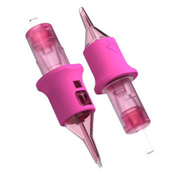 Box mit 20 Ghost Pink Nadelmodule - Round Shader Long Taper