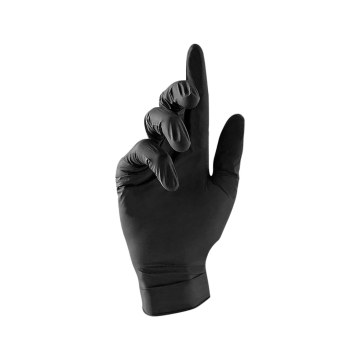 Box mit 100 - Unigloves Unicare schwarzen Nitrilhandschuhen