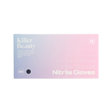 Box mit 100 Killer Beauty schwarzen Nitril handschuhen - Karton mit 10 Boxen