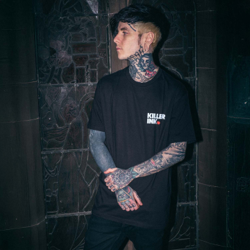 Killer Ink By Hobo Jack - Sid the Skull Block T-Shirt - Schwarz