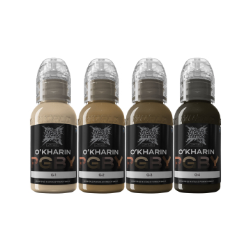 World Famous Limitless Tattoo Ink - Sasha O'Kharin RGBY Green Set - 4x 30 ml