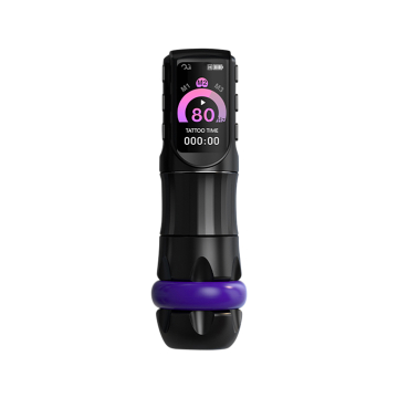 OG Inspiration kabelloser Tattoo Pen - Mystic Black mit Ringen in verschiedenen Farben und Größen  - 3,5mm Hublänge