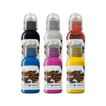 Komplettes Set mit 6 Stück World Famous Ink Luiz Lopes' CMYK Set 30 ml (1oz)