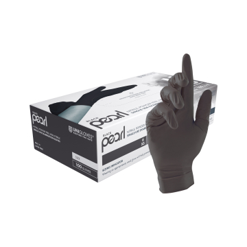Box mit 100 Unigloves Black Pearl Nitril handschuhen