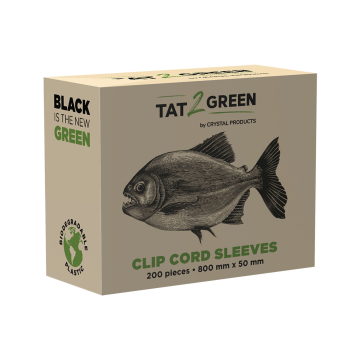 Box mit 200 Tat2Green - Schwarze vorgeschnittene Clipcord-Hüllen