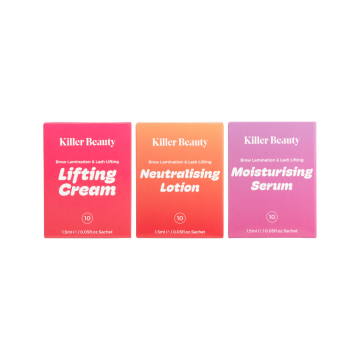 Killer Beauty Veganes Lash Lifting & Brow Lamination - 1,5 ml Sachets, Step 1-3 (30 Sachets)