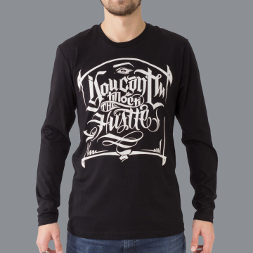 Luxury Hustle Wear Langarm-Shirt in Schwarz. „Cant Knock The Hustle" - Design von El Whyner