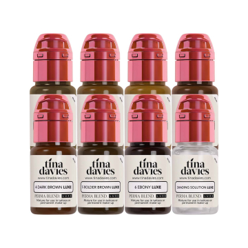 Perma Blend Luxe PMU Ink - Tina Davies' I Love Ink Eyebrow Collection - Komplettes Set mit  8  x 15ml