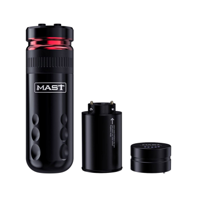 Dragonhawk Mast Racer Kabellose Stift-Tattoo-Maschine mit zusätzlichem Akku - Schwarz - 4.0 mm Hub
