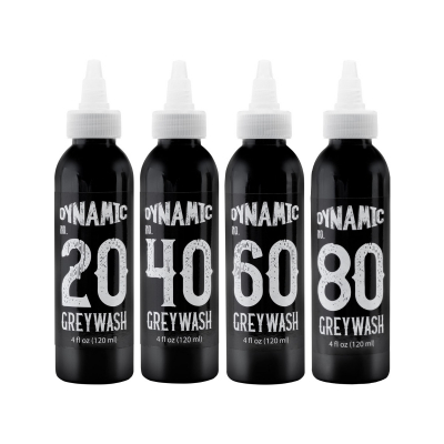 Komplettset mit 4 Dynamic Ink Greywash Set mit 120 ml