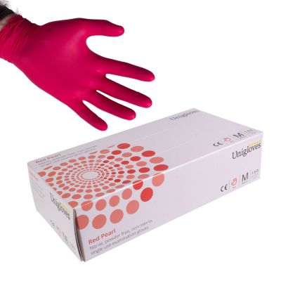 100 St. rote Uniglove Red Pearl Nitril-Handschuhe