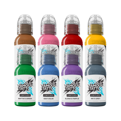 World Famous Limitless Tattoo Ink - The Mambo Destrutturato Family Set - 8x 30 ml