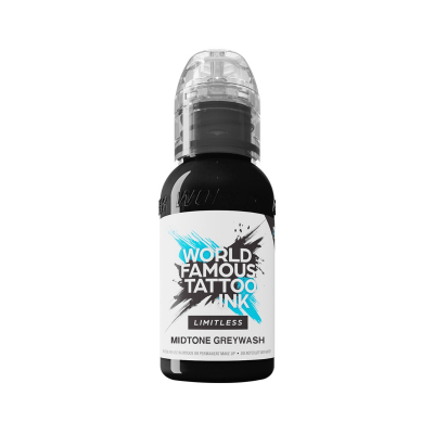 World Famous Limitless Tattoofarbe - Limitless Midtone Grey Wash 30ml