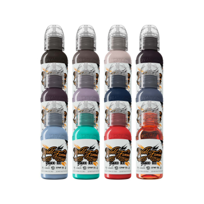 Komplettes Set mit 12 Stück World Famous Ink Chris Rigoni Shapes & Shadows Set 30 ml (1oz)