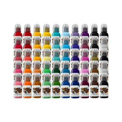 Komplettes Farbset von 50 World Famous Ink Colour 30 ml (1oz)