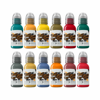 Komplettset von 12 World Famous Ink Jason Ackerman's Serial Killer Tattoofarben je 30ml (1oz)