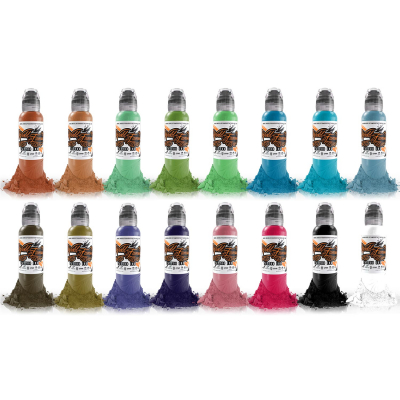 Komplettset von 16 World Famous Ink Tattoofarben #1 je 30ml (1oz)