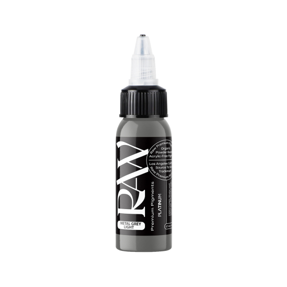 Raw Pigments Platinum - Metal Grey Light Tattoo Ink - 30ml